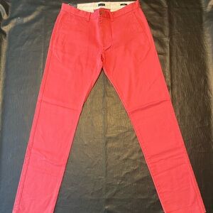 JCrew Mens slim chinos 32x34 bright rose/coral/salmon